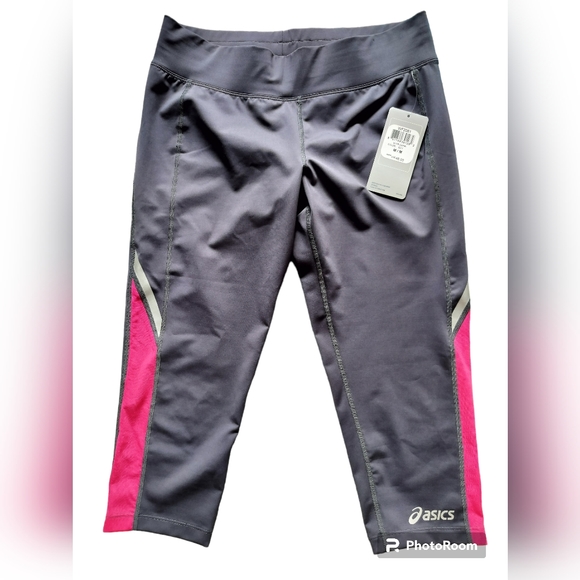 Asics women's performance active run capri gray pink size M - Picture 3 of 9